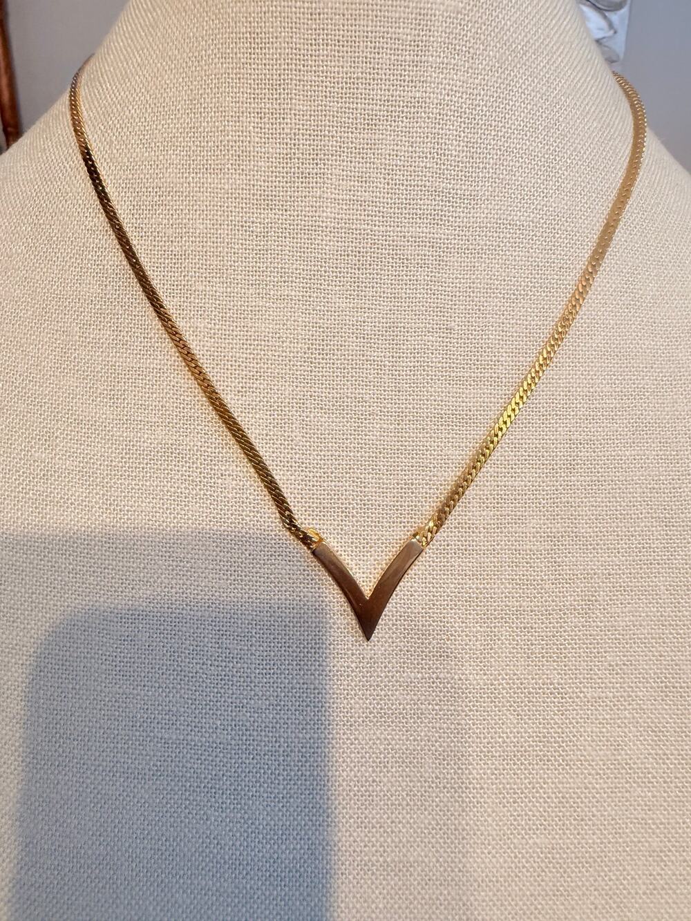 Park Lane Gold Tone Chevron Necklace 16”